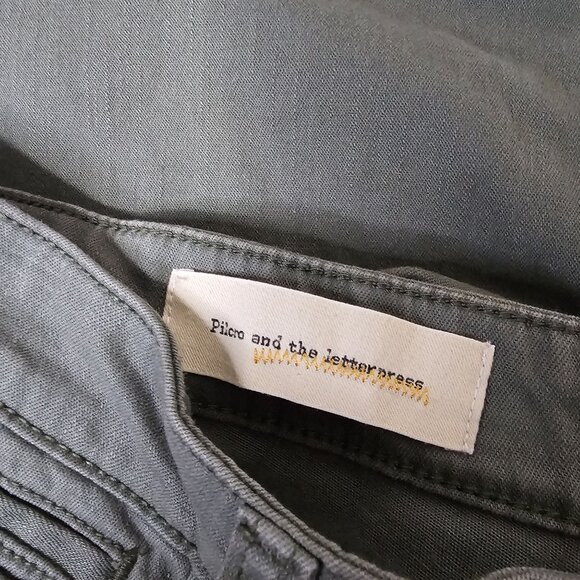 Pilcro And The Letterpress 26p Jeans Green Stet Stretch Preppy Low Rise - Picture 5 of 9